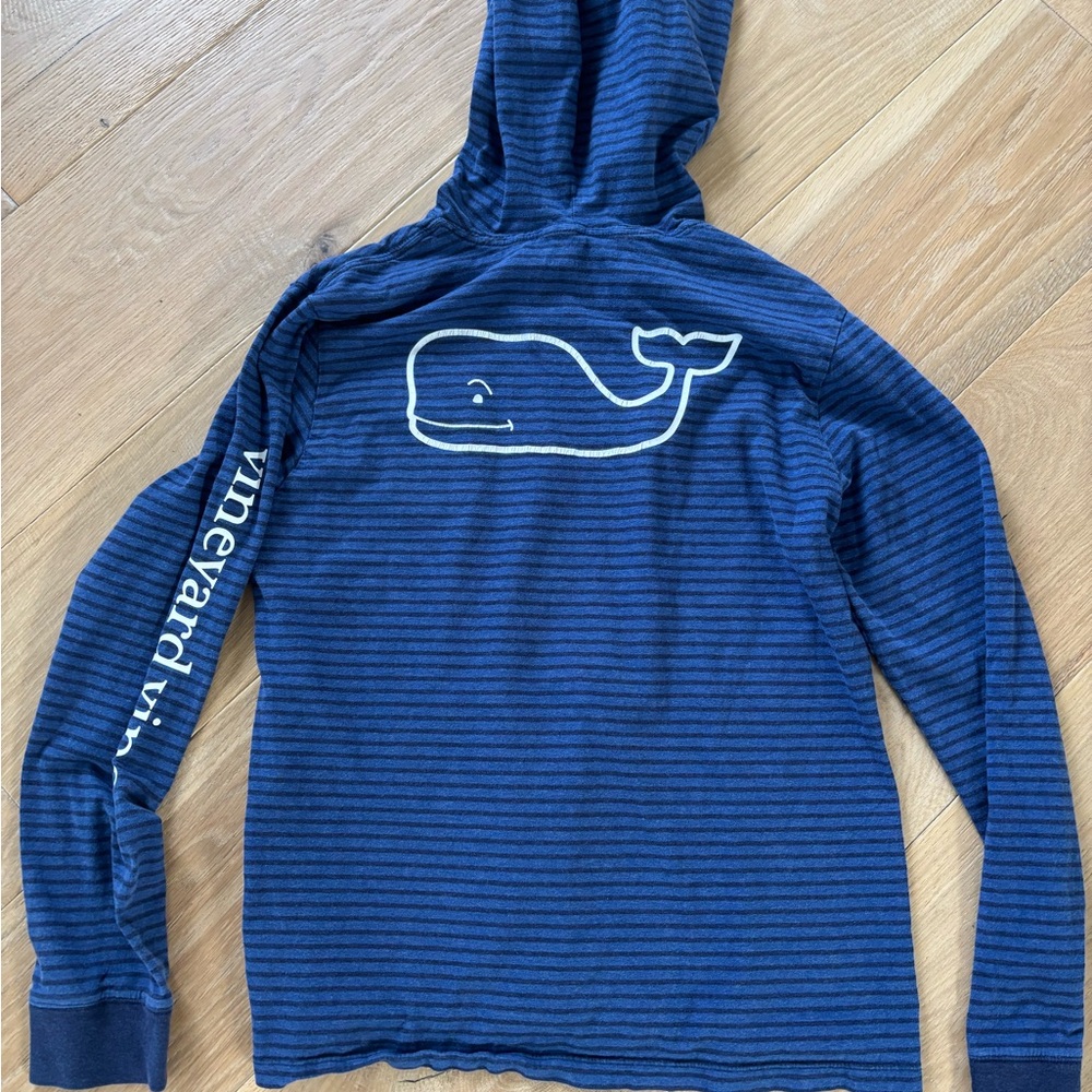 Vineyard Vines Boys Blue Hooded Shirt - Picture 2 of 4